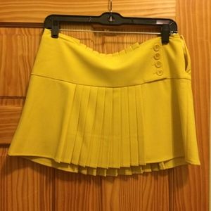 BCBGMAXAZRIA Yellow Ruffled Mini Skirt